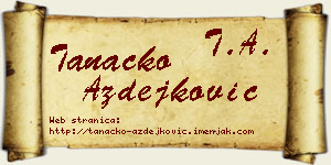 Tanacko Azdejković vizit kartica